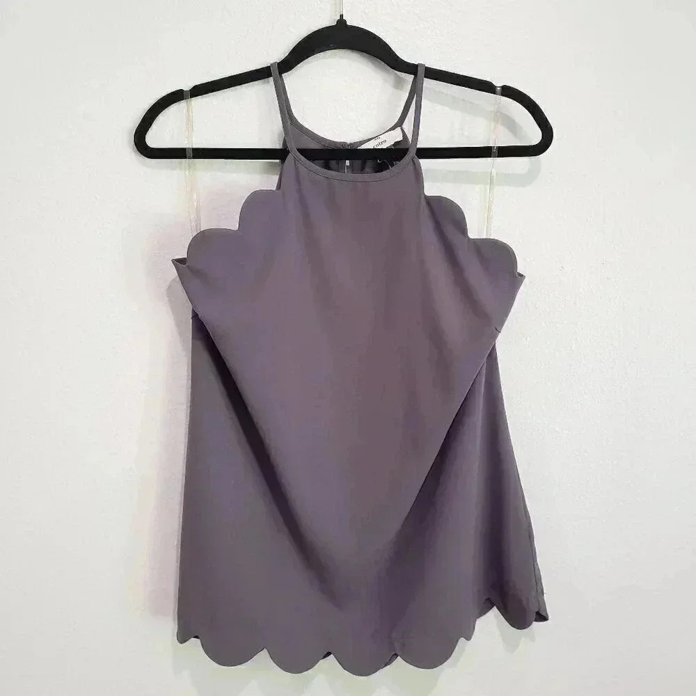 ENTRO Gray Scalloped Tank Size M